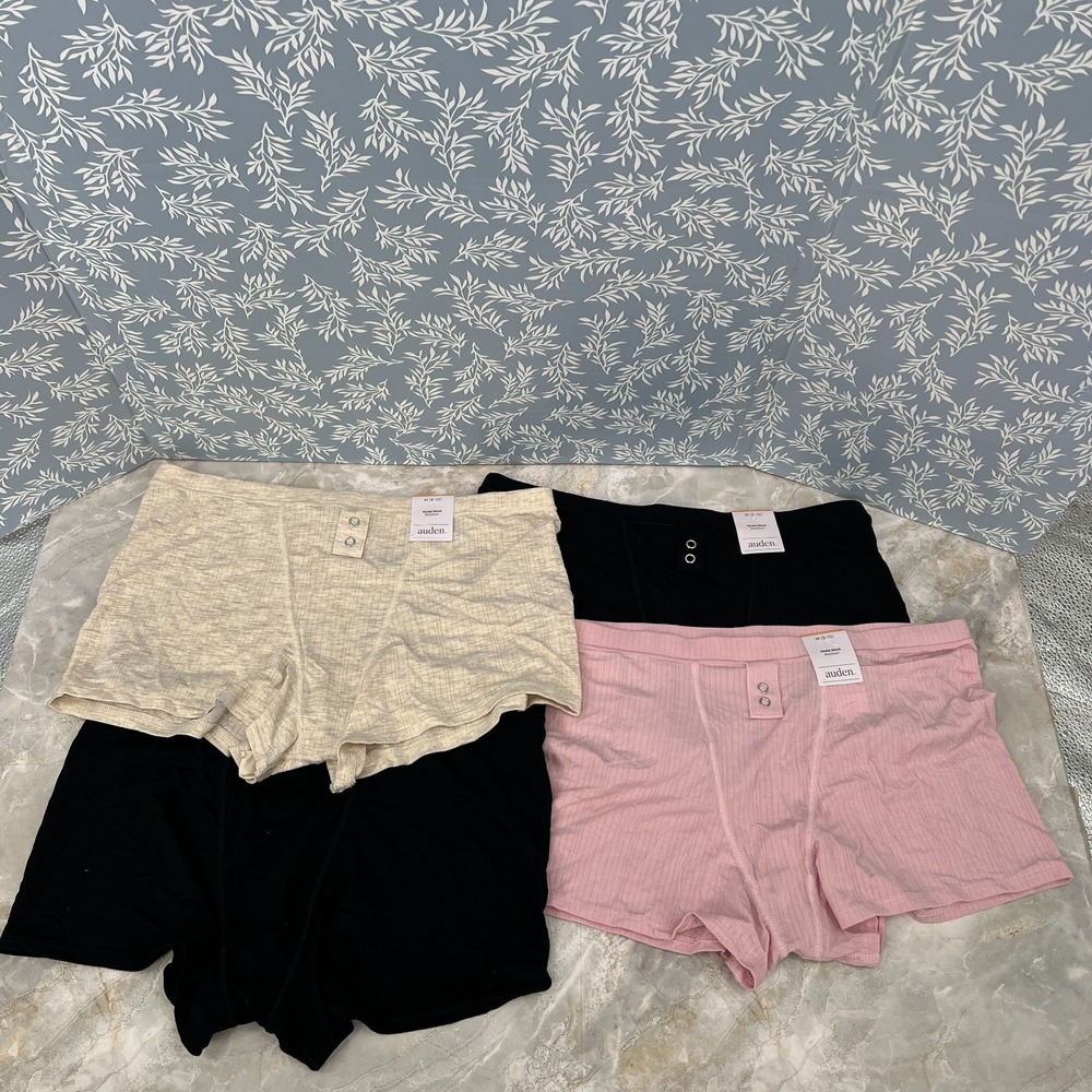 NEW lot Auden modal blend boyshort ribbed underwear 4pr panties M boxer briefs